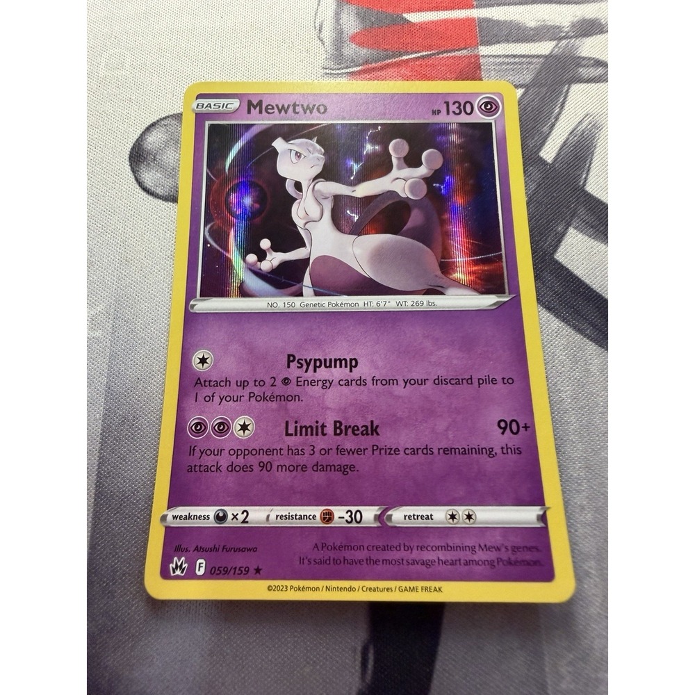 Mewtwo 059/159 Holo Rare Crown Zenith Pokemon Holo Near Mint